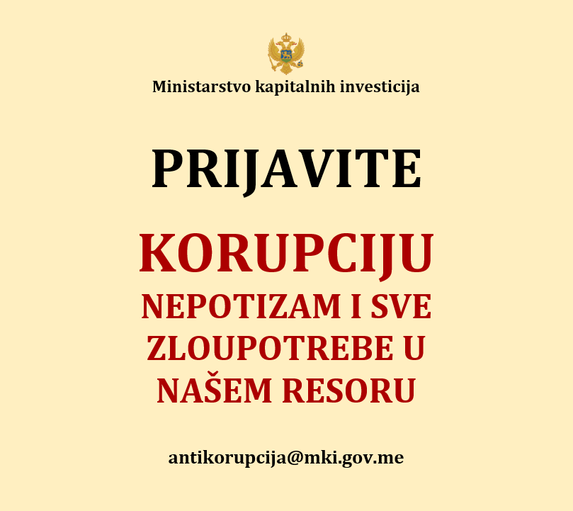 Prijavite korupciju, nepotizam i sve zloupotrebe u našem resoru